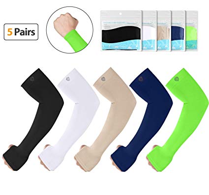 SHINYMOD UV Protection Cooling Arm Sleeves Men Women Sunblock Cooler Protective Sports Running Golf Cycling Basketball Driving Fishing Long Arm Cover Sleeves