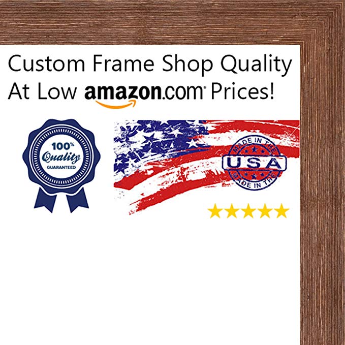 Poster Palooza 9x12 Distressed/Aged Color Wood Picture Frame - UV Acrylic, Foam Board Backing, Hanging Hardware Included!