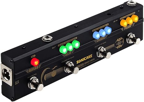SONICAKE Sonic Wood Acoustic Guitar Preamp DI Box Multi Effects Chorus Delay Reverb Pedal with XLR Output