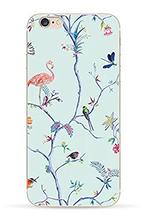 iPhone 6 Plus/6S Plus Case (5.5 inch),Blingy's® Bird Style Series Printed Flexible Soft Rubber TPU Case for iPhone 6/6S Plus (Tree Birds)