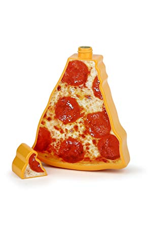Barbuzzo Sippin Slice On-the-Go Drinking Bottle - 16 Ounce Portable Pizza Shaped Hydration Sports Bottle - Large Pizza Flask and Beverage Container - Great Gag Gift - Perfect for Pizza Lovers