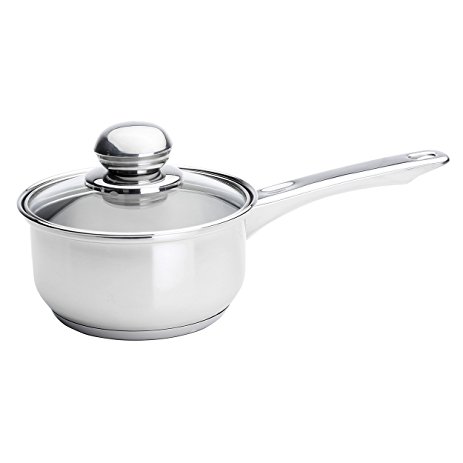 Kinetic 29101 Classicor Series Stainless Steel 1-Quart Saucepan with Glass Lid and Tri-Ply Bottom