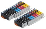 Skia Ink Cartridges  20 Pack Compatible with Canon 250  251PGI-250BK CLI-251BK CLI-251C CLI-251M CLI-251Y for PIXMA IP7220 PIXMA MG5420 PIXMA MG5422 PIXMA MG5520 PIXMA MG6420 PIXMA MX722 PIXMA MX922