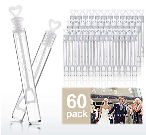 Cubewit Wedding Wand Heart Tube Bubbles 60pcs Wedding Favours Table Decoration Party Accessories