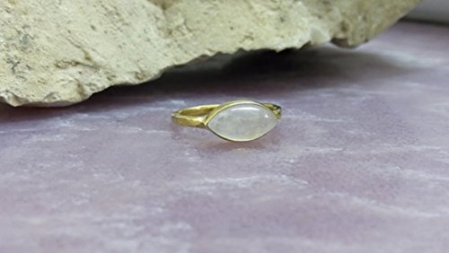 Gold ring,genuine moonstone ring,real gemstone ring,hammered band,stack tiny ring,small ring