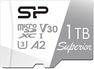 Silicon Power 1TB Superior Micro SDXC UHS-I (U3) 4K A2,High Speed MicroSD Card with Adapter SU001TBSTXDA2V20AC