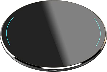 TOZO W1 Wireless Charger Thin Aviation Aluminum Computer Numerical Control Technology Fast Charging Pad Black (NO AC Adapter)