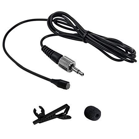 Nady OML-4 Lapel/Lavalier Uni-Directional Microphone with 3.5mm locking plug - 4’ cable, Windscreen, and Clip - Compatible with W-1KU, U-1100, U-2100, DW-11, DW-22, DKW-3, UHF-24 Systems