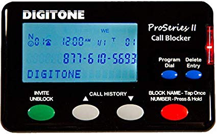 Digitone ProSeries II Call Blocker for Landline Phones - The Automatic Blocker of Millions of Pre-Loaded Blocked Names and Numbers with Large Back-Lit Display