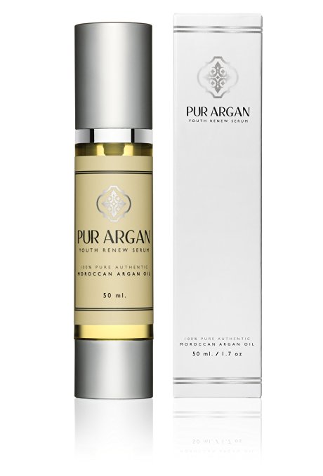 Argan Oil, 100% Pure Essential Oil, Anti-Aging, Anti-Wrinkle Facial Emollient Day and Night Serum, Exquisite Luxury For Your Face, 1.7 fl oz, By Pur Argan
