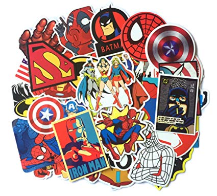 DOFE Car Stickers 50 pcs, Laptop Stickers,Motorcycle Bicycle Luggage Decal Graffiti Patches for Teens (Super Hero Stickers 50 pcs)