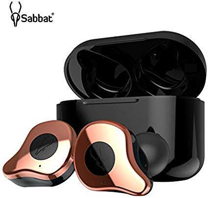 Sabbat E12 3D Clear Sound True Wireless Earbuds Blutooth 5.0 TWS Stereo Earphones A week's Endurance with Built-in Mic and Charging Case for iPhone, Samsung, iPad, Android(Copper)