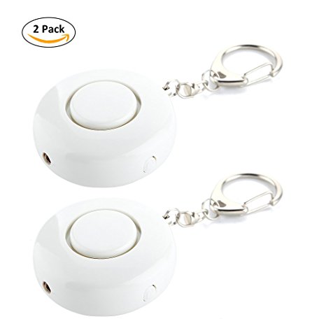 125DB SOS Emergency Personal Alarm,Dmeixs Self Defence Alarm Keychain Siren Song Alarm Keychain with LED Flashlight(White)