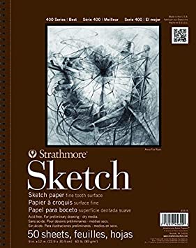 Strathmore 455-11 400 Series Sketch Pad, 11"x14" Wire Bound, 50 Sheets