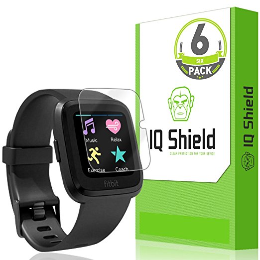 IQShield Fitbit Versa Screen Protector (6-Pack), LiQuidSkin Screen Protector for Fitbit Versa HD Clear Anti-Bubble Film