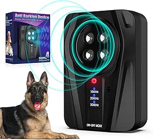 bubbacare Boitier Anti Aboiement Chien, 33FT Auto Anti Aboiement Ultrasons, Anti Aboiement Chiot avec 3 Modes, Rechargeable Anti Aboiement Chien Voisin, Sûre pour Petits et Grands Chiens