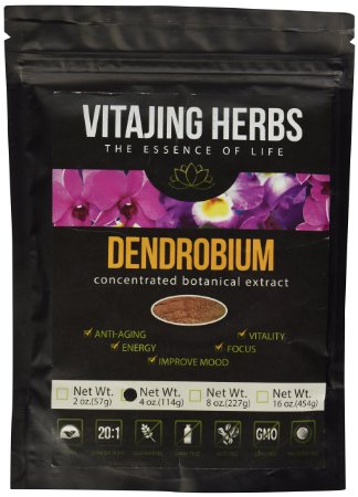 Dendrobium Powder Extract 20:1 CONCENTRATION (Shi Hu) (4oz - 114gm) - 100% PURE Powder, NO Binders, Fillers or Additives!