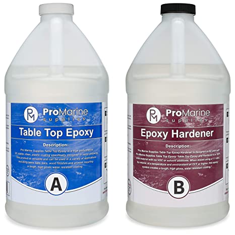 Clear Table Top Epoxy Resin Coating for Wood Tabletop - 1 Gallon Kit