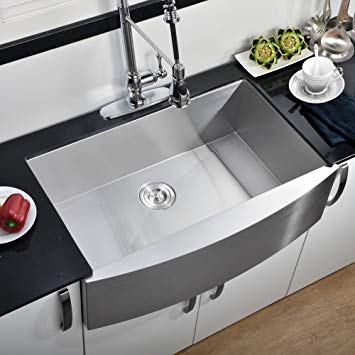 Comllen 30 Inch Handmade Apron Undermount Kitchen Sink, Single Bowl 16 Gauge Farmhouse 304 Stainless Steel Sink