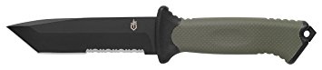 Gerber Prodigy Tanto Survival Knife, Serrated Edge, with Camo Sheath [31-000558]