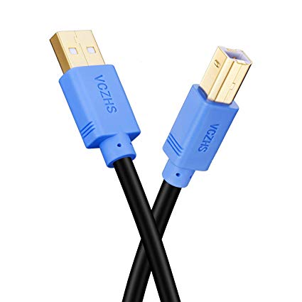 Printer Cable 6 Feet, VCZHS USB Printer Cable USB Type A Male to B Male Scanner Print Cable for Epson HP Canon