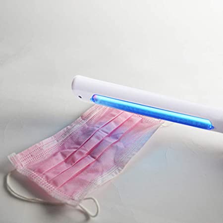 MIS1950s Handheld UV Lamp - Portable Ultraviolet Disinfection LED Light - Mini Home Sterilizer Lamp for iPhone (White)