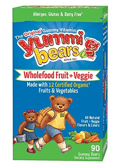 Yummi Bears Wholefood and Antioxidants Gummy Vitamin Supplement for Kids, 90 Gummy Bears