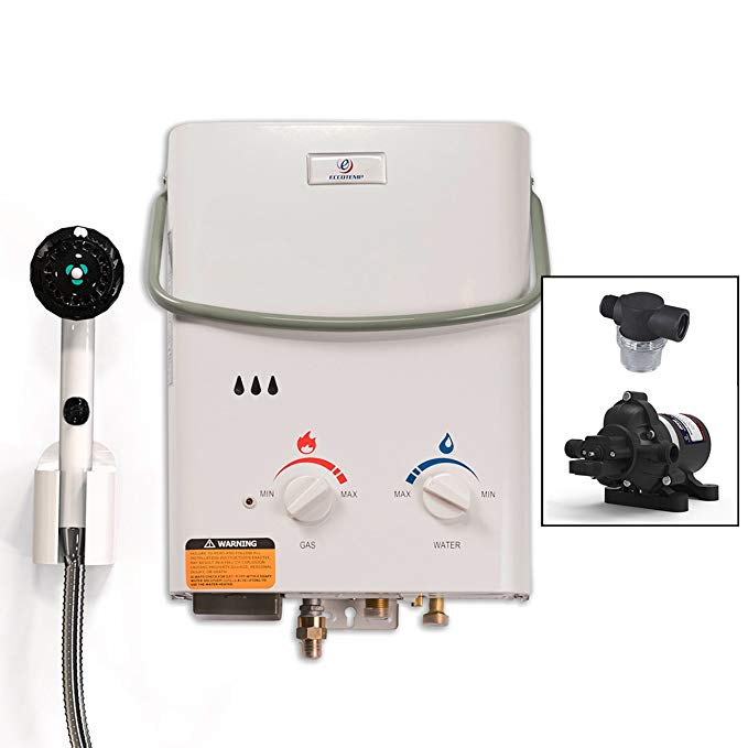 Eccotemp L5 Tankless Water Heater with EccoFlo Pump and Free Strainer