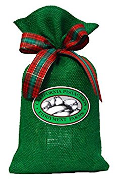 Fiddyment Farms 2 Lbs Lightly Salted Pistachios in Green Burlap Bag