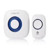 Etekcity Wireless Doorbell Kit 1 Plug-in Door Bell and Chime Unit 1 Battery-powered Remote Push Button 52 Ring Tones White 1TX-1RX 1000ft
