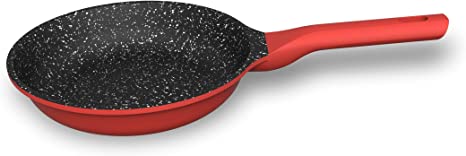 Chef's Star Nonstick Frying Pan, Die Cast Aluminum Cookware with silicon Handle Skillet 9 Inch (Red)