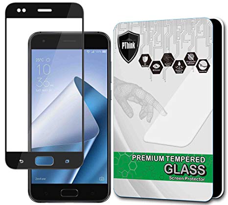 PThink Full Screen Coverage Tempered Glass Screen Protector for ASUS ZenFone 4 ZE554KL (Black)