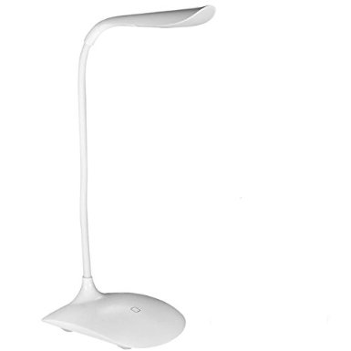 Lightahead Modern Stylish Eye Friendly LED Desk Lamp Rechargeable Battery or USB Powered Dimmable Touch Control Reading Light Gooseneck with USB Charging Port and 3 Levels of smart touch Adjustable BrightnessWhite