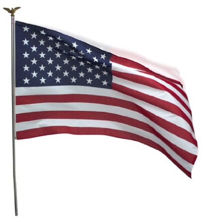 Valley Forge Flag 3 x 5 Foot Polycotton US  American Flag Kit with 6-Foot Steel Pole and Bracket