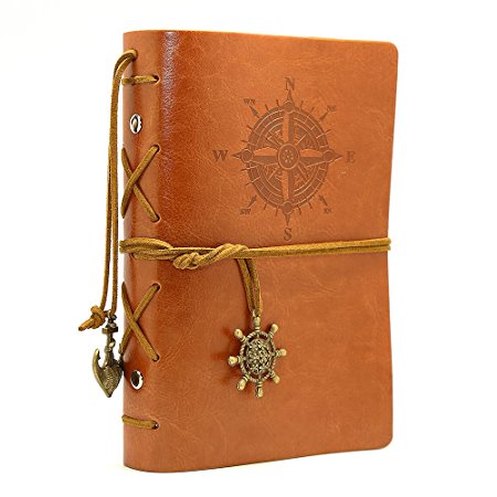 EvZ 7Inches x5Inches Vintage Retro Leather Cover Notebook Journal Blank String Nautical
