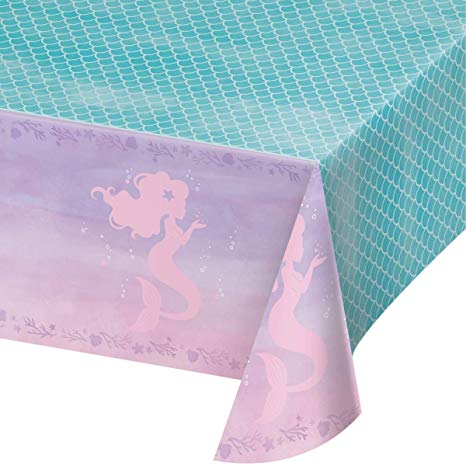 Creative Converting 336720 PLASTIC TABLECOVER ALL OVER PRINT, 54" X 102", 0.01x102x54inc, IRIDESCENT