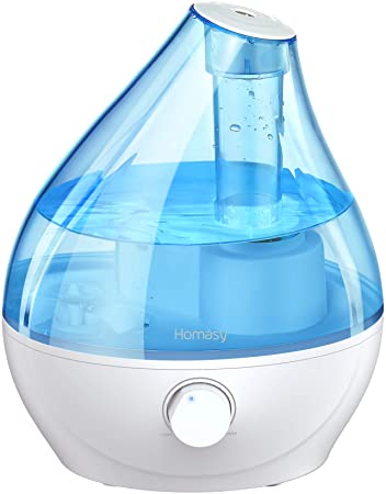 Homasy Cool Mist Humidifier, BPA-Free 22dB Quiet Humidifiers for Bedroom, Auto Shut Off, 24H Work Time, Air Humidifier for Nursery, Plants, Pets, Blue