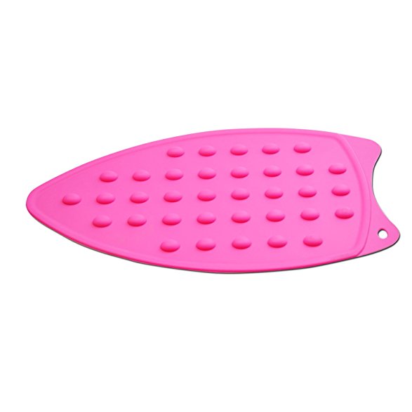 Bringsine Silicone Iron Rest Pad for Ironing Board Hot Resistant Mat(Hot Pink)