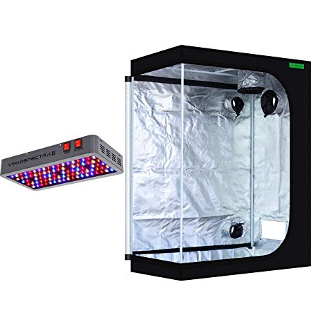 VIPARSPECTRA 48”x24”x60” Mylar Hydroponic Grow Tent   UL Certified 450W LED Grow Lights Complete Kit for Indoor Plant Growing