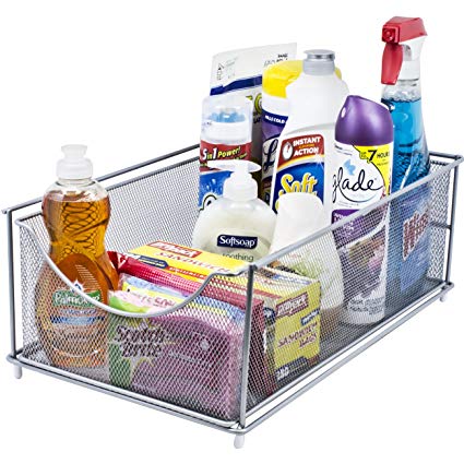 Sorbus SHL-STND-TOP Mesh Steel Cabinet Organizer Drawers-Silver