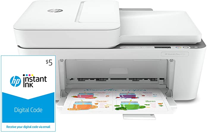 HP DeskJet Plus 4155 Wireless All-in-One Printer and Instant Ink $5 Prepaid Code