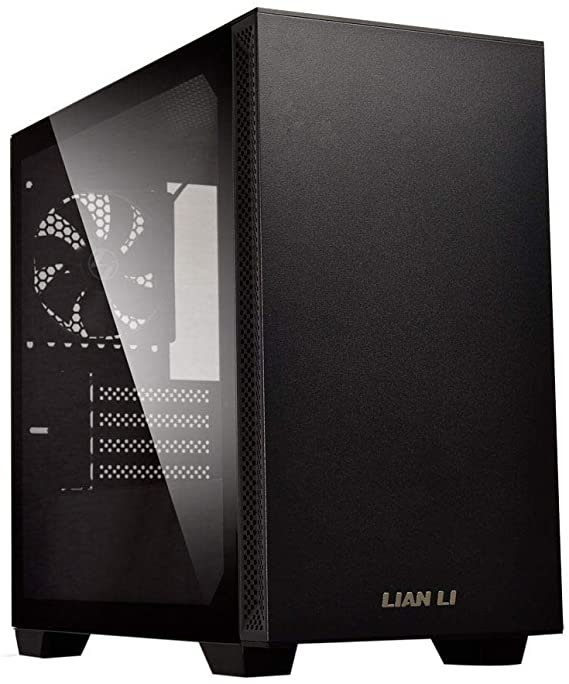 LIAN LI Mid-Tower Chassis mATX Computer Case PC Gaming Case w/Tempered Glass Side Panel, Magnetic Dust Filter, Water-Cooling Ready, Side Ventilation and 2x120mm PWM Fan Pre-Installed (205M, Black)