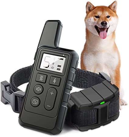 CXK Shock Collar for Dogs, Dog Training Collar - Rechargeable Dog Shock Collar with Remote 3 Training Modes Beep, Shock, Vibration IPX7 Waterproof Bark Collar for Small Medium Large Dog