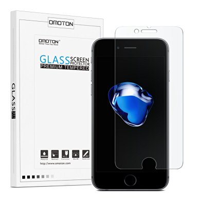 OMOTON iPhone 7 Screen Protector- Tempered Glass Screen Protector for Apple iPhone 7 / iPhone 6 / 6s 4.7 Inch [9H Hardness] [Premium Clarity] [Scratch-Resistant]