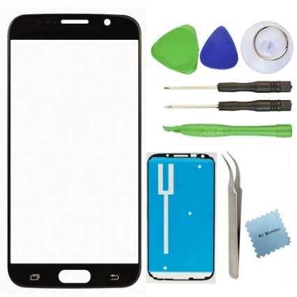 Samsung Galaxy S6 Broken Front Glass Screen Replacement Kit / Adhesive / Lens Repair / Instructions / Tools GS6 (Black)