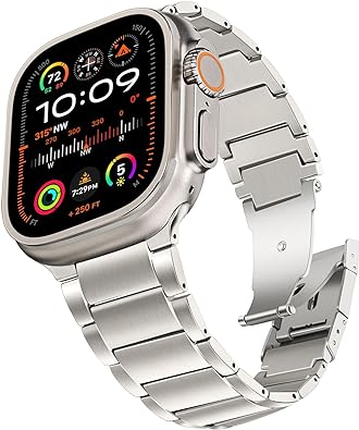 TRUMiRR Band for Apple Watch Ultra 2 49mm, Titanium Watchband Men Women Replacement Strap for iWatch Apple Watch SE (2nd Gen) Series 9 8 7 6 5 4 3 2 1 45mm 44mm 42mm