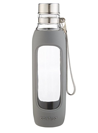 Contigo Purity Glass Water Bottle, 20-Ounce, Smoke