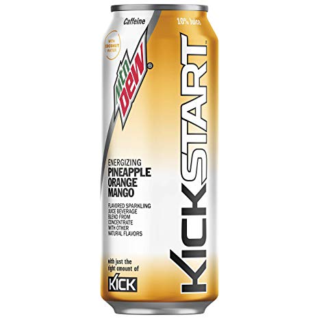 Mountain Dew Kickstart, Pineapple Orange Mango, 16oz Cans, 12Count