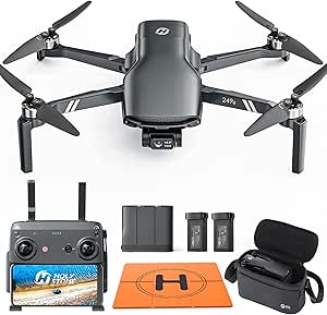 Holy Stone HS900 Drone with Camera, 3 Axis Brushless Gimbal GPS 4K Drones; 1Hour Flight, 4K/30FPS Video, 48MP Photo, 20000Ft Control, Visual Tracking, Smart Return, Ultra Fly Combo with Landing Pad