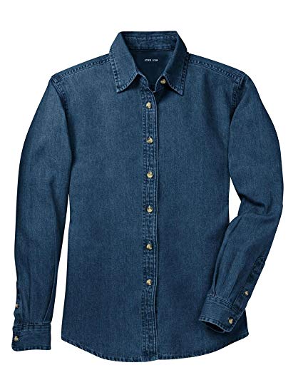 Ladies Long Sleeve Value Denim Shirts in Sizes XS-4XL